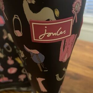 NIB Joules Girl’s Size 1 Blue & Pink Equestrian Horse Pony Themed Rain Boots